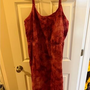 Old Navy Strapless Dress in Deep Red